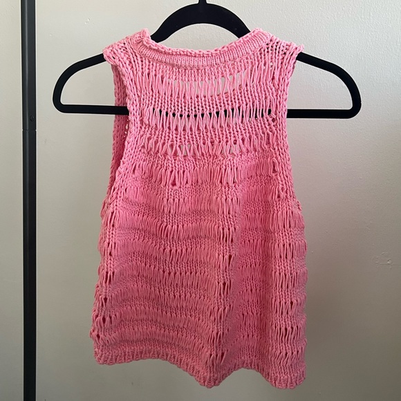 Mango Baby Pink Crotchet Knit Sweater Vest - Picture 2 of 8